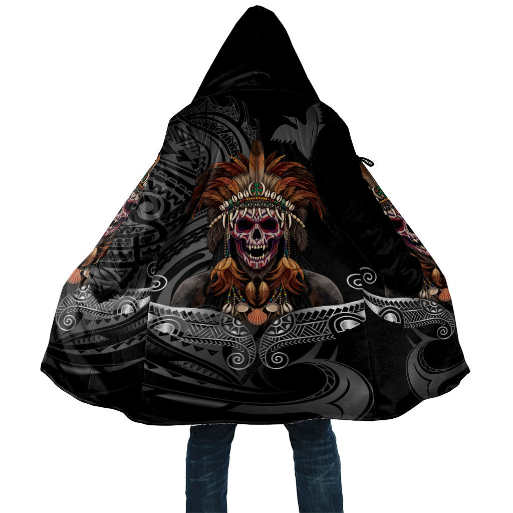 Mokomoko Tribe Eastern Highlands Province Cloak Papua New Guinea Indigenous Pattern LT9 Unisex Black - Polynesian Pride