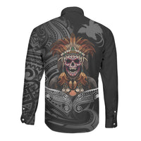 Mokomoko Tribe Eastern Highlands Province Long Sleeve Button Shirt Papua New Guinea Indigenous Pattern LT9 - Polynesian Pride