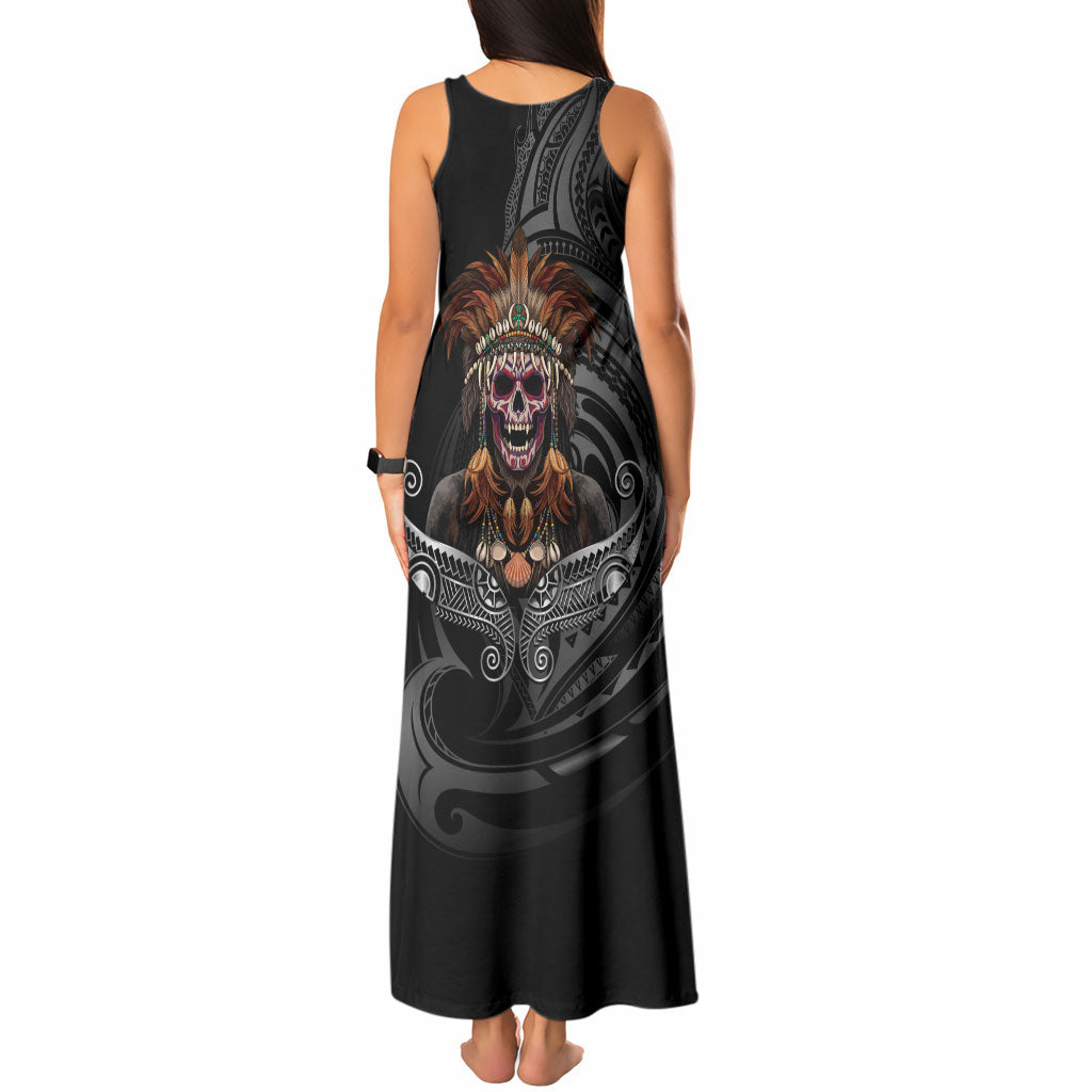 Mokomoko Tribe Eastern Highlands Province Tank Maxi Dress Papua New Guinea Indigenous Pattern LT9 - Polynesian Pride