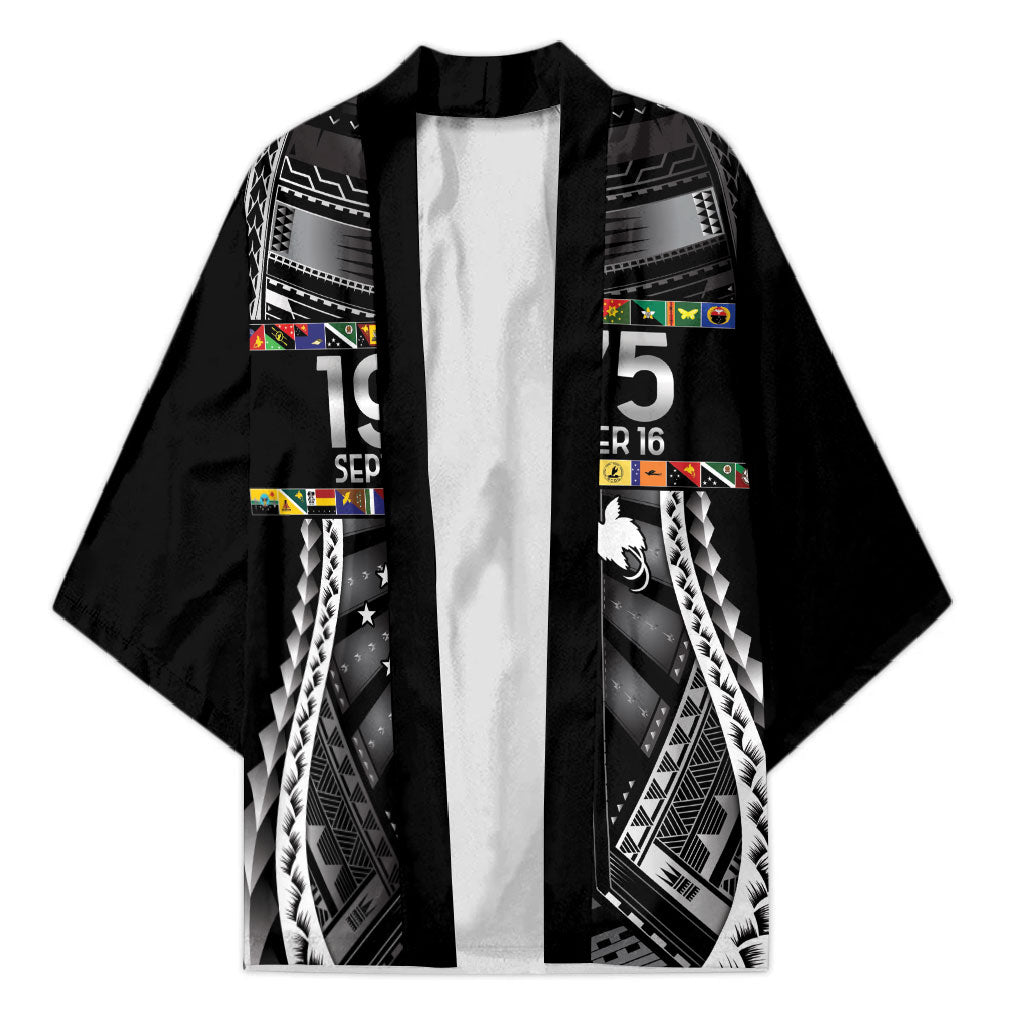 Independen Stet bilong Papua Niugini 1975 Kimono Black Tribal Papua New Guinea Province Flag LT9 Unisex Black - Polynesian Pride