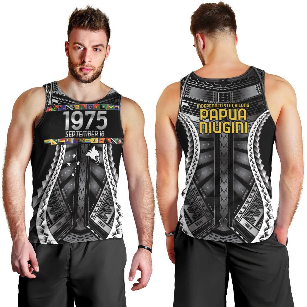 Independen Stet bilong Papua Niugini 1975 Men Tank Top Black Tribal Papua New Guinea Province Flag LT9 - Polynesian Pride