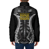 Independen Stet bilong Papua Niugini 1975 Padded Jacket Black Tribal Papua New Guinea Province Flag LT9 - Polynesian Pride