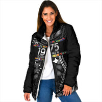 Independen Stet bilong Papua Niugini 1975 Padded Jacket Black Tribal Papua New Guinea Province Flag LT9 Women Black - Polynesian Pride