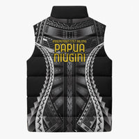 Independen Stet bilong Papua Niugini 1975 Sleeveless Puffer Jacket Black Tribal Papua New Guinea Province Flag LT9 - Polynesian Pride