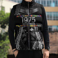 Independen Stet bilong Papua Niugini 1975 Sleeveless Puffer Jacket Black Tribal Papua New Guinea Province Flag LT9 - Polynesian Pride