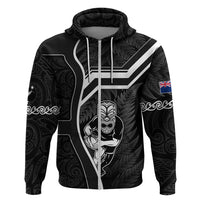 Custom New Zealand Aotearoa Rugby Hoodie Black Fern Maori Tribal Sporty Style LT9 Zip Hoodie Black - Polynesian Pride