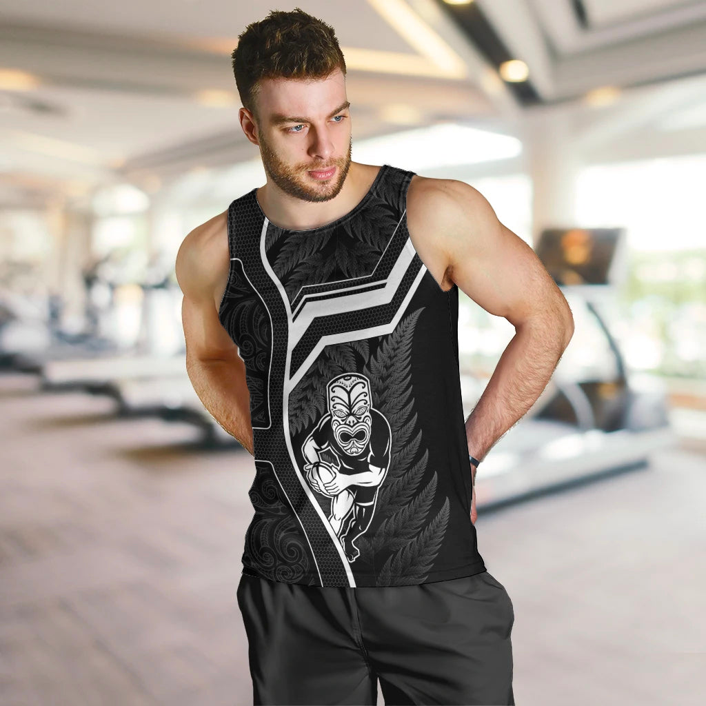 Custom New Zealand Aotearoa Rugby Men Tank Top Black Fern Maori Tribal Sporty Style LT9 - Polynesian Pride
