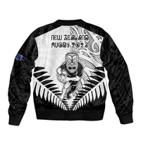 New Zealand Rugby Bomber Jacket Proud Aoteroa Stylised Maori Koru LT9 - Polynesian Pride
