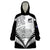 New Zealand Rugby Wearable Blanket Hoodie Proud Aoteroa Stylised Maori Koru LT9 One Size Black - Polynesian Pride