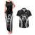 Custom New Zealand Aotearoa Rugby Couples Matching Tank Maxi Dress and Hawaiian Shirt Haka Dance Mixed Silver Fern Sporty Style LT9 Black - Polynesian Pride