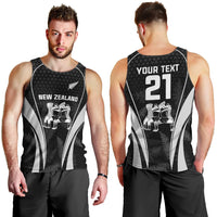 Custom New Zealand Aotearoa Rugby Men Tank Top Haka Dance Mixed Silver Fern Sporty Style LT9 - Polynesian Pride
