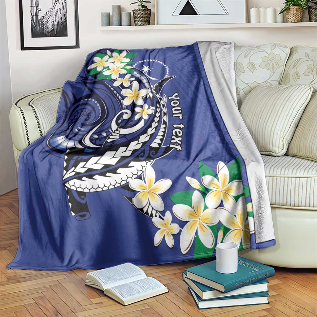 FSM Chuuk State Polynesian Shark Tattoo Personalised Blanket LT9 Blue - Polynesian Pride