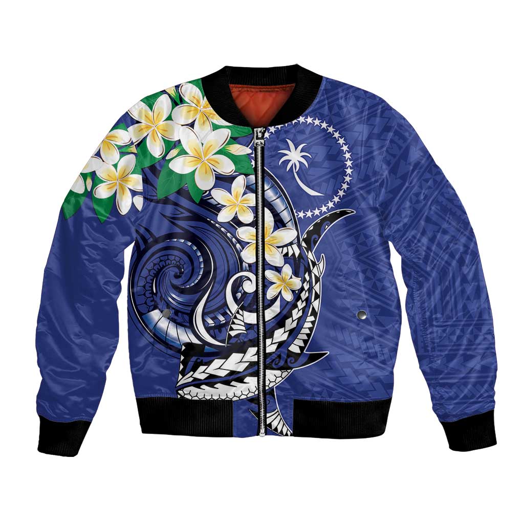 FSM Chuuk State Polynesian Shark Tattoo Personalised Bomber Jacket LT9 Unisex Blue - Polynesian Pride