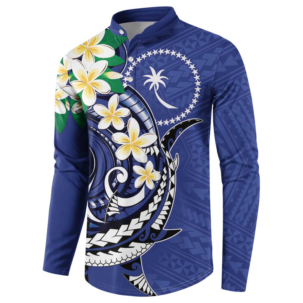 FSM Chuuk State Polynesian Shark Tattoo Personalised Button Sweatshirt