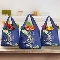 FSM Chuuk State Polynesian Shark Tattoo Personalised Grocery Bag LT9 3-pack One Size Blue - Polynesian Pride