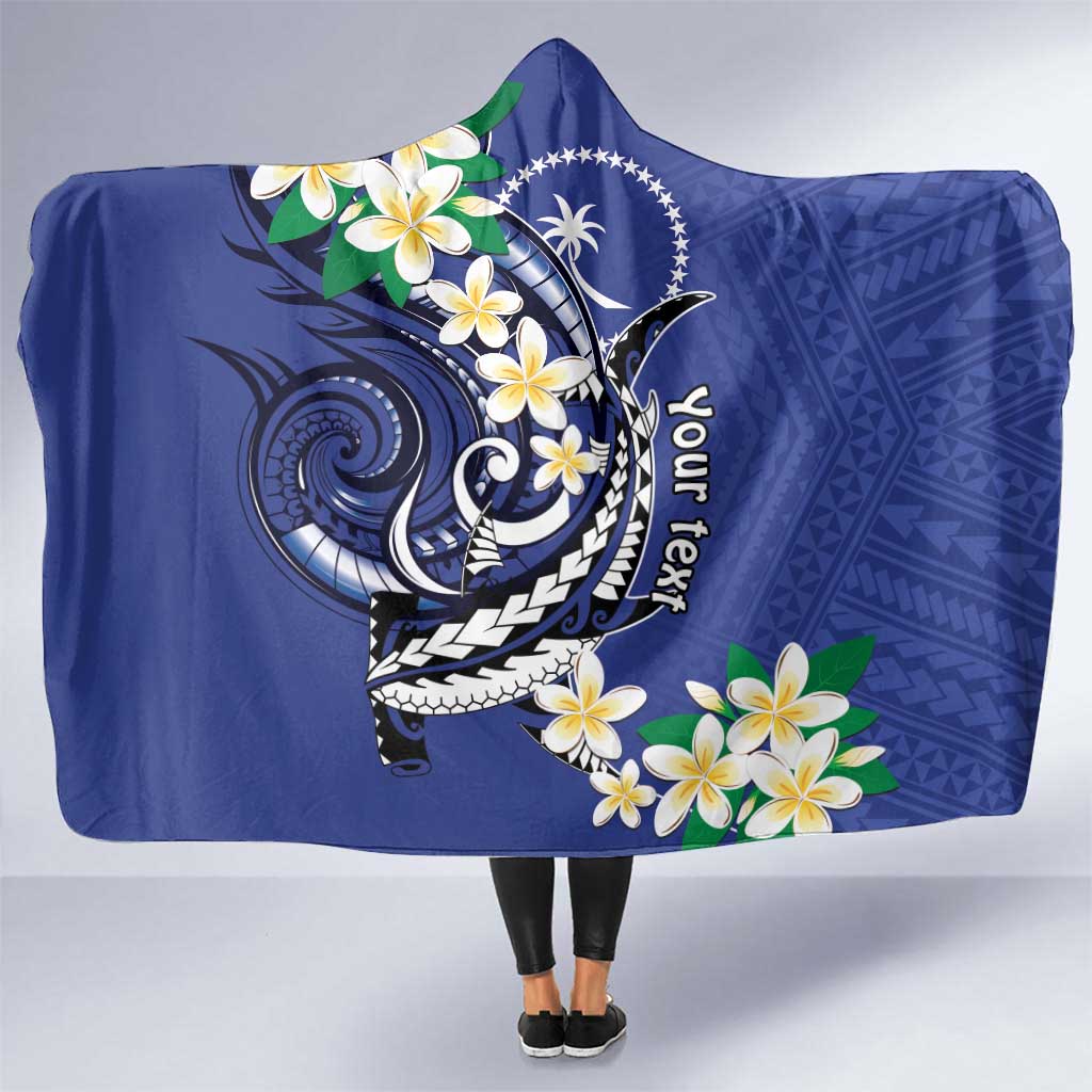 FSM Chuuk State Polynesian Shark Tattoo Personalised Hooded Blanket LT9 One Size Blue - Polynesian Pride
