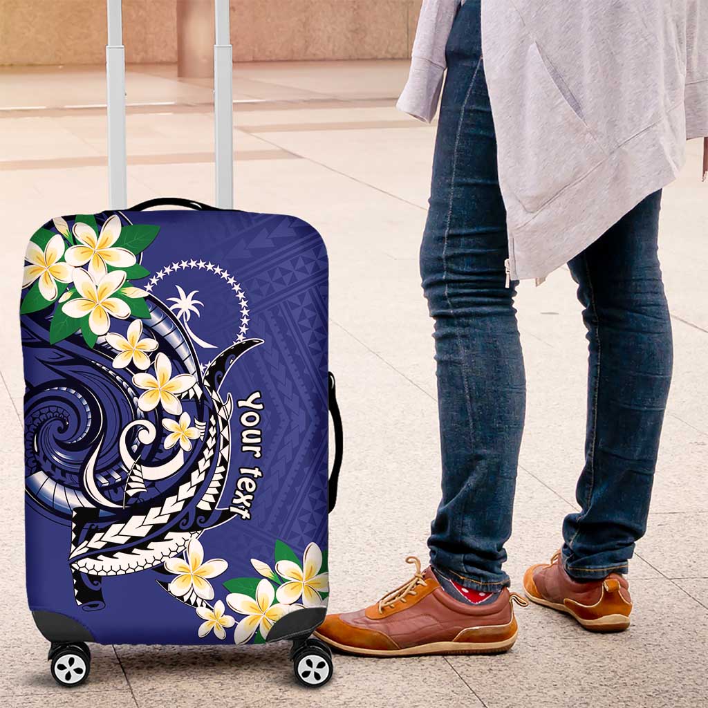 FSM Chuuk State Polynesian Shark Tattoo Personalised Luggage Cover LT9 Blue - Polynesian Pride