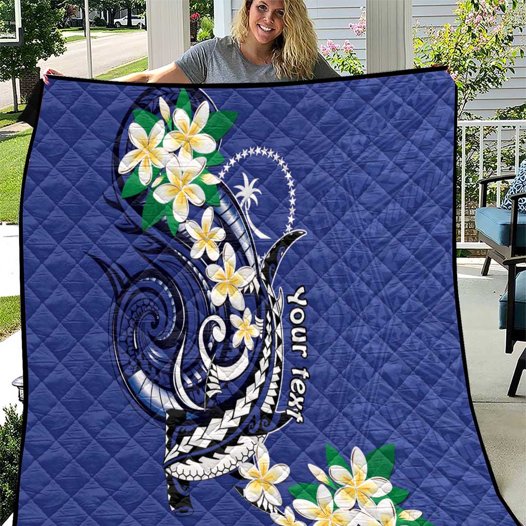 FSM Chuuk State Polynesian Shark Tattoo Personalised Quilt LT9 Blue - Polynesian Pride