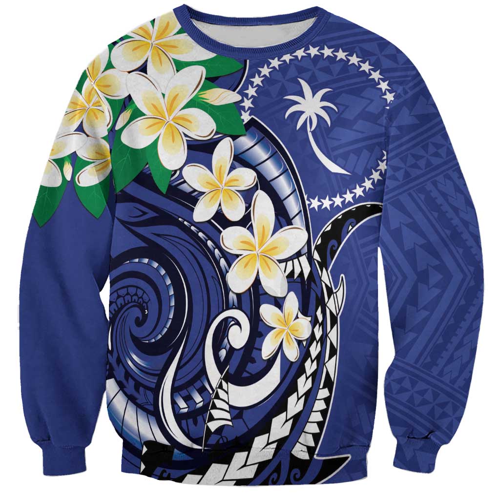 FSM Chuuk State Polynesian Shark Tattoo Personalised Sweatshirt LT9 Unisex Blue - Polynesian Pride