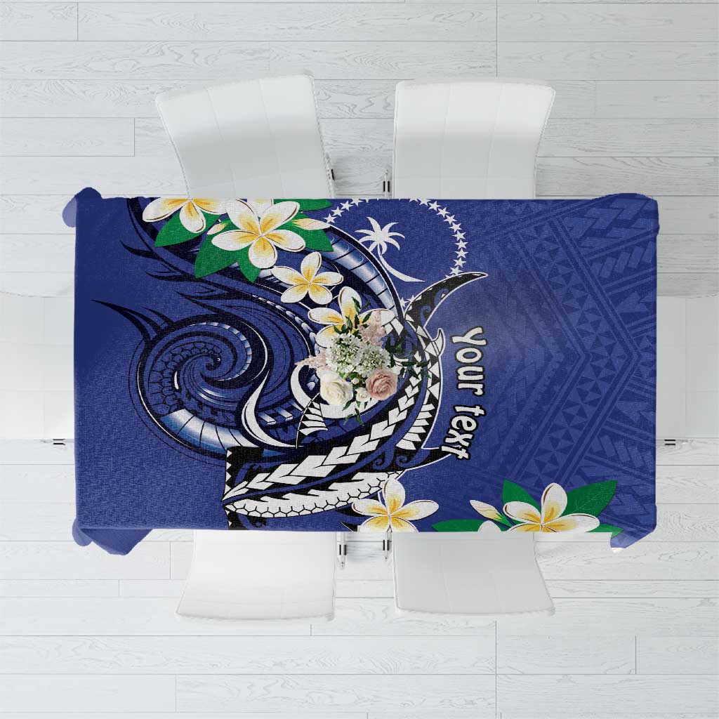 FSM Chuuk State Polynesian Shark Tattoo Personalised Tablecloth LT9 Blue - Polynesian Pride