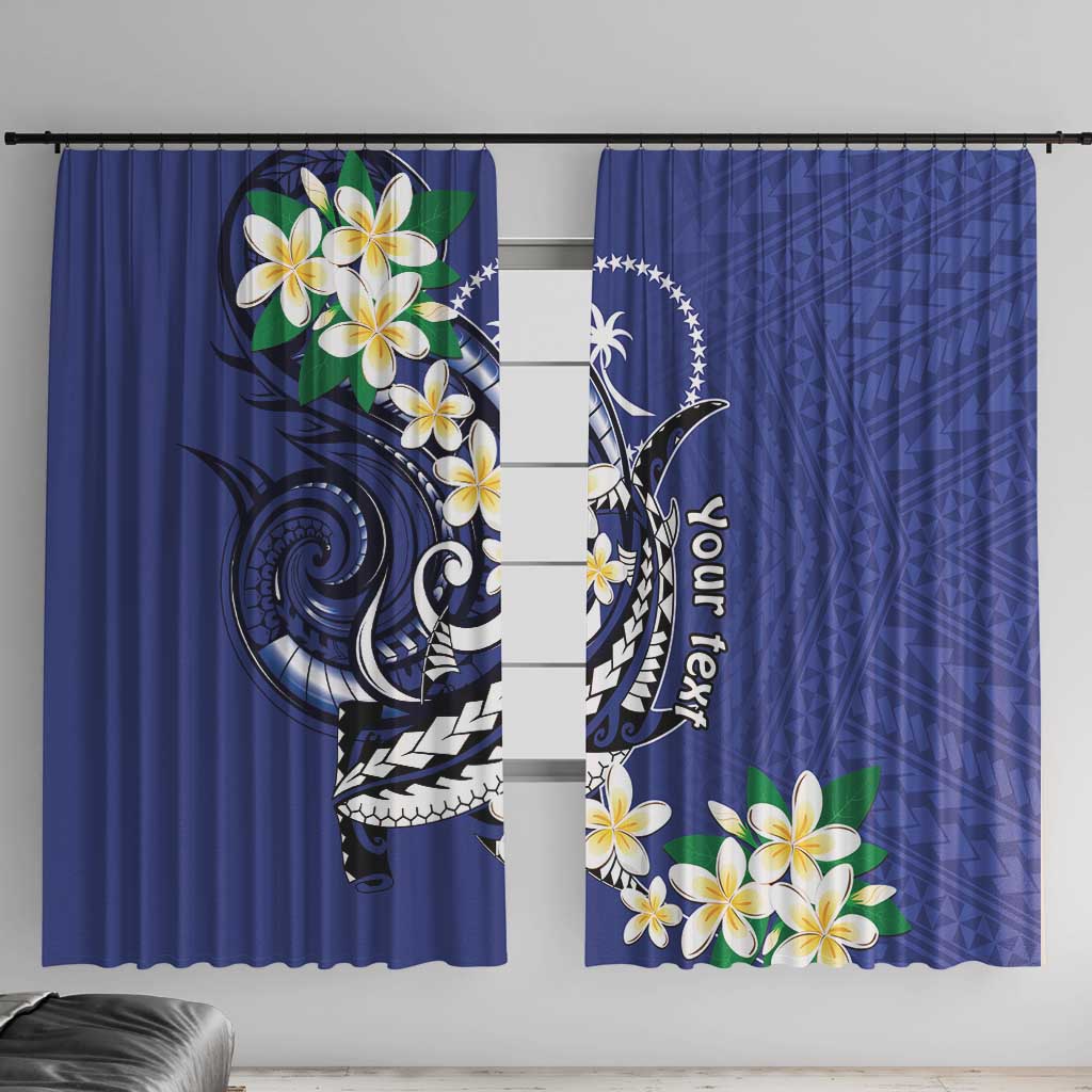 FSM Chuuk State Polynesian Shark Tattoo Personalised Window Curtain LT9 With Hooks Blue - Polynesian Pride