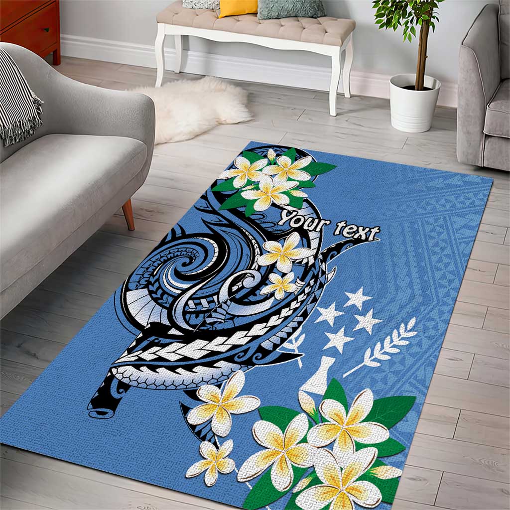FSM Kosrae Polynesian Shark Tattoo Personalised Area Rug