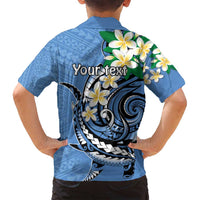FSM Kosrae Polynesian Shark Tattoo Personalised Family Matching Off Shoulder Maxi Dress and Hawaiian Shirt