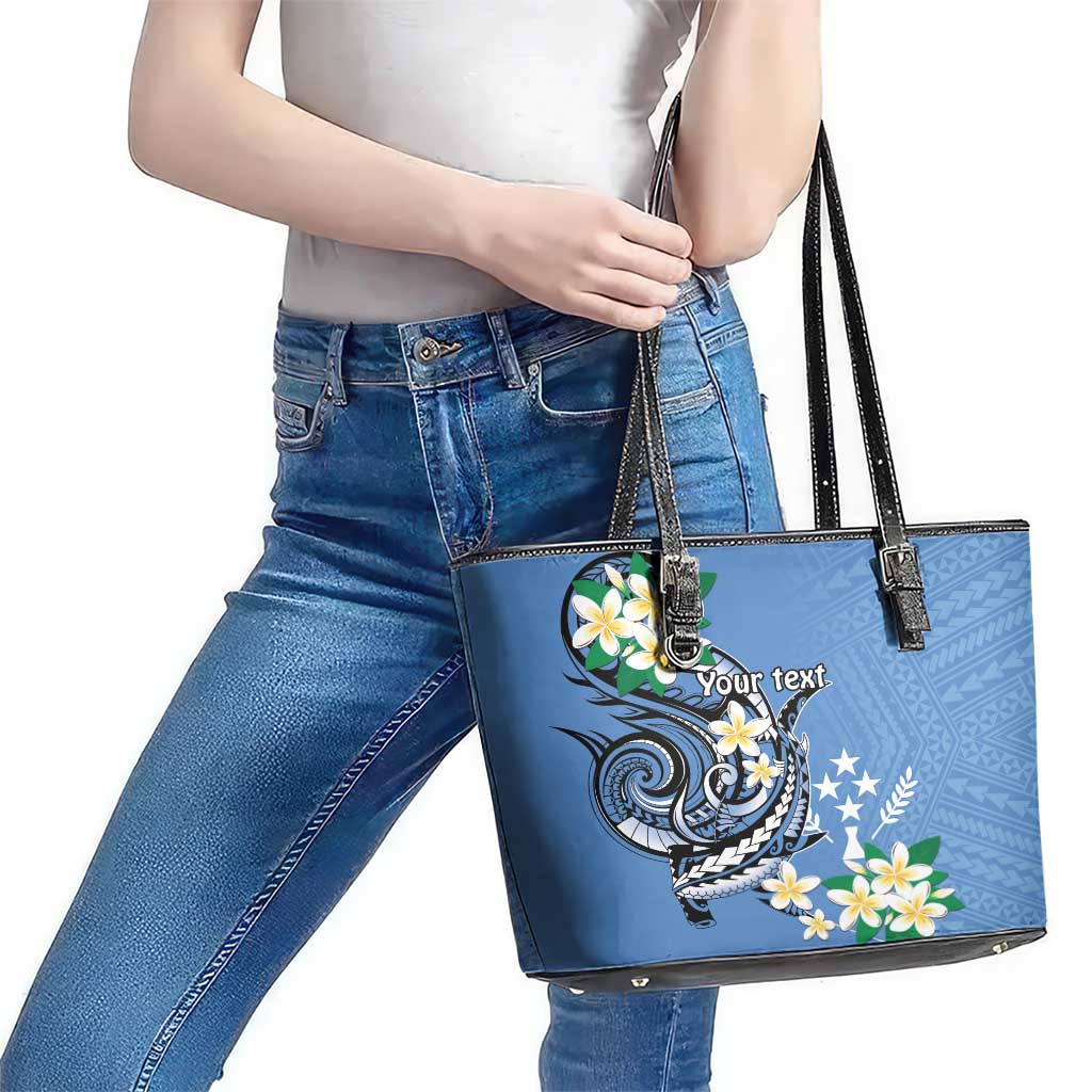 FSM Kosrae Polynesian Shark Tattoo Personalised Leather Tote Bag
