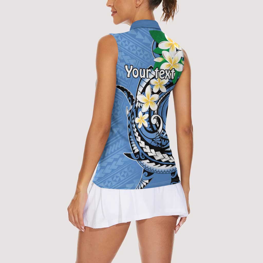FSM Kosrae Polynesian Shark Tattoo Personalised Women Sleeveless Polo Shirt