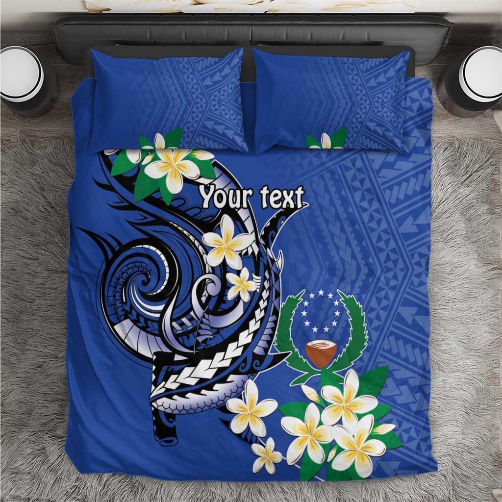 FSM Pohnpei Polynesian Shark Tattoo Personalised Bedding Set LT9 Blue - Polynesian Pride