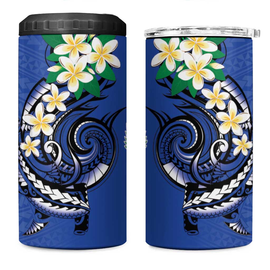FSM Pohnpei Polynesian Shark Tattoo Personalised 4 in 1 Can Cooler Tumbler LT9 One Size: 16 oz Blue - Polynesian Pride