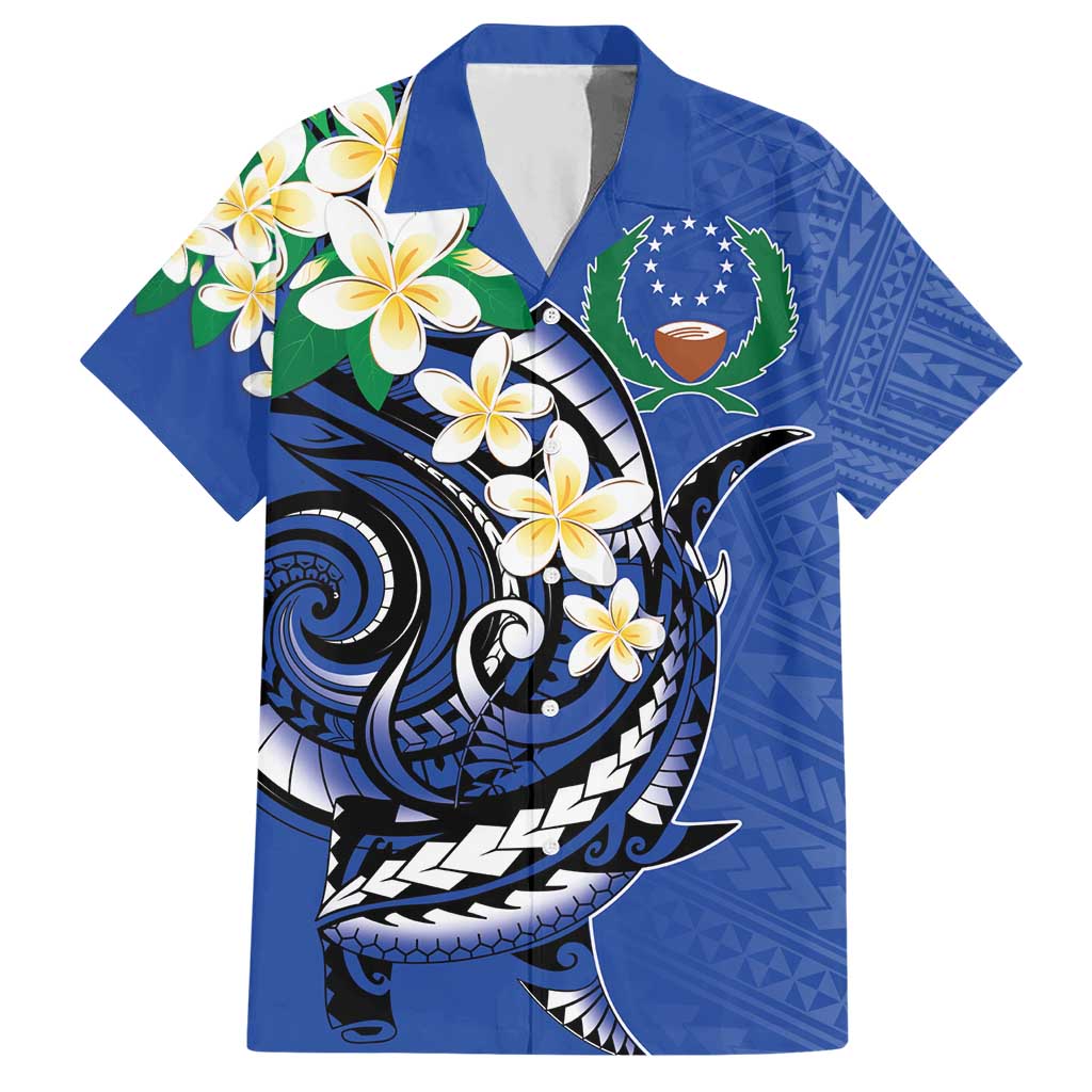 FSM Pohnpei Polynesian Shark Tattoo Personalised Hawaiian Shirt LT9 Blue - Polynesian Pride