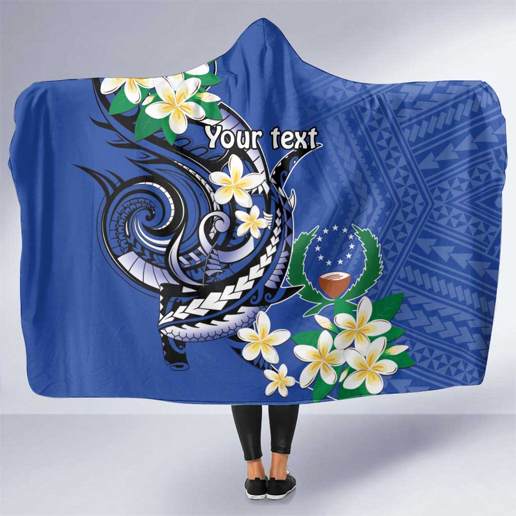 FSM Pohnpei Polynesian Shark Tattoo Personalised Hooded Blanket LT9 One Size Blue - Polynesian Pride