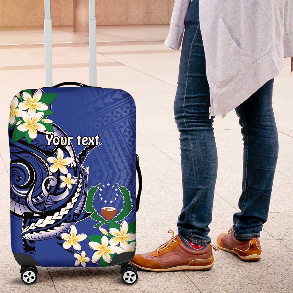 FSM Pohnpei Polynesian Shark Tattoo Personalised Luggage Cover LT9 Blue - Polynesian Pride