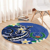 FSM Pohnpei Polynesian Shark Tattoo Personalised Round Carpet