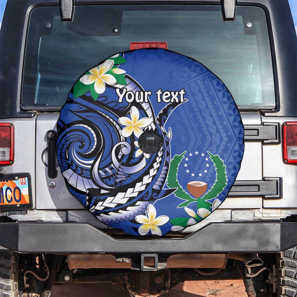 FSM Pohnpei Polynesian Shark Tattoo Personalised Spare Tire Cover LT9 Blue - Polynesian Pride