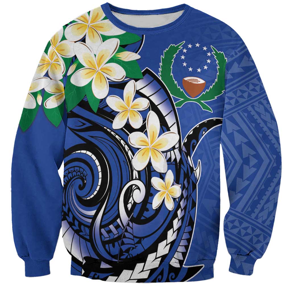 FSM Pohnpei Polynesian Shark Tattoo Personalised Sweatshirt LT9 Unisex Blue - Polynesian Pride