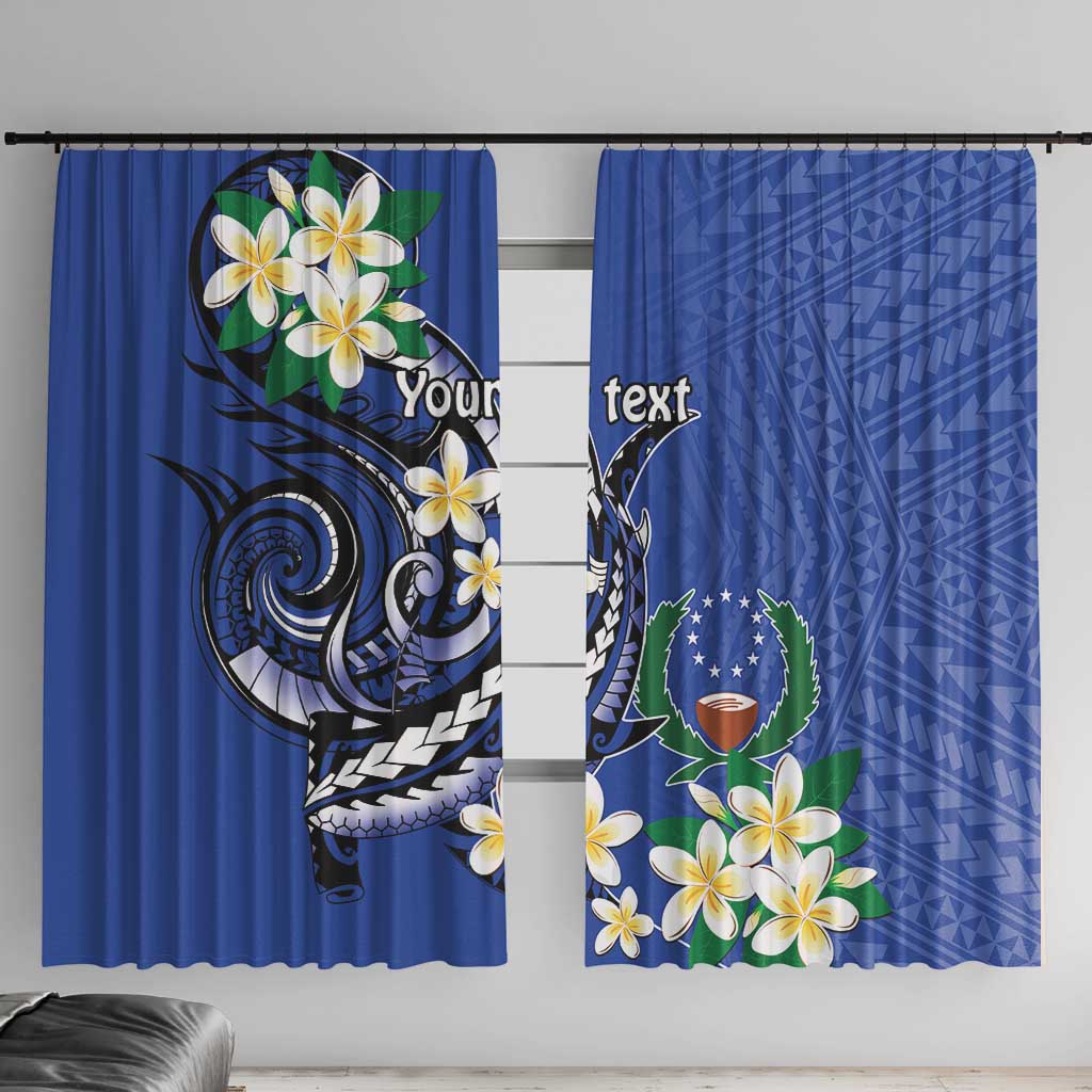FSM Pohnpei Polynesian Shark Tattoo Personalised Window Curtain LT9 With Hooks Blue - Polynesian Pride