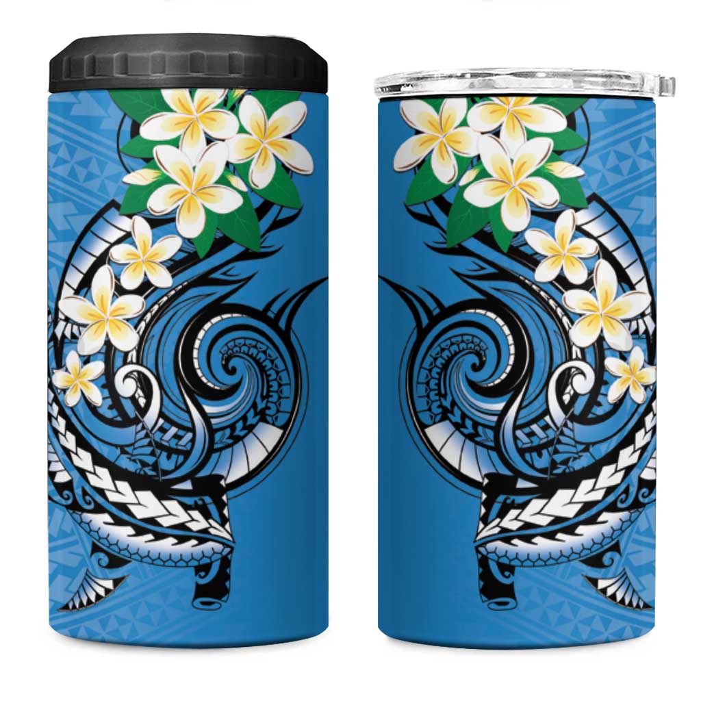 FSM Yap State Polynesian Shark Tattoo Personalised 4 in 1 Can Cooler Tumbler LT9 One Size: 16 oz Blue - Polynesian Pride