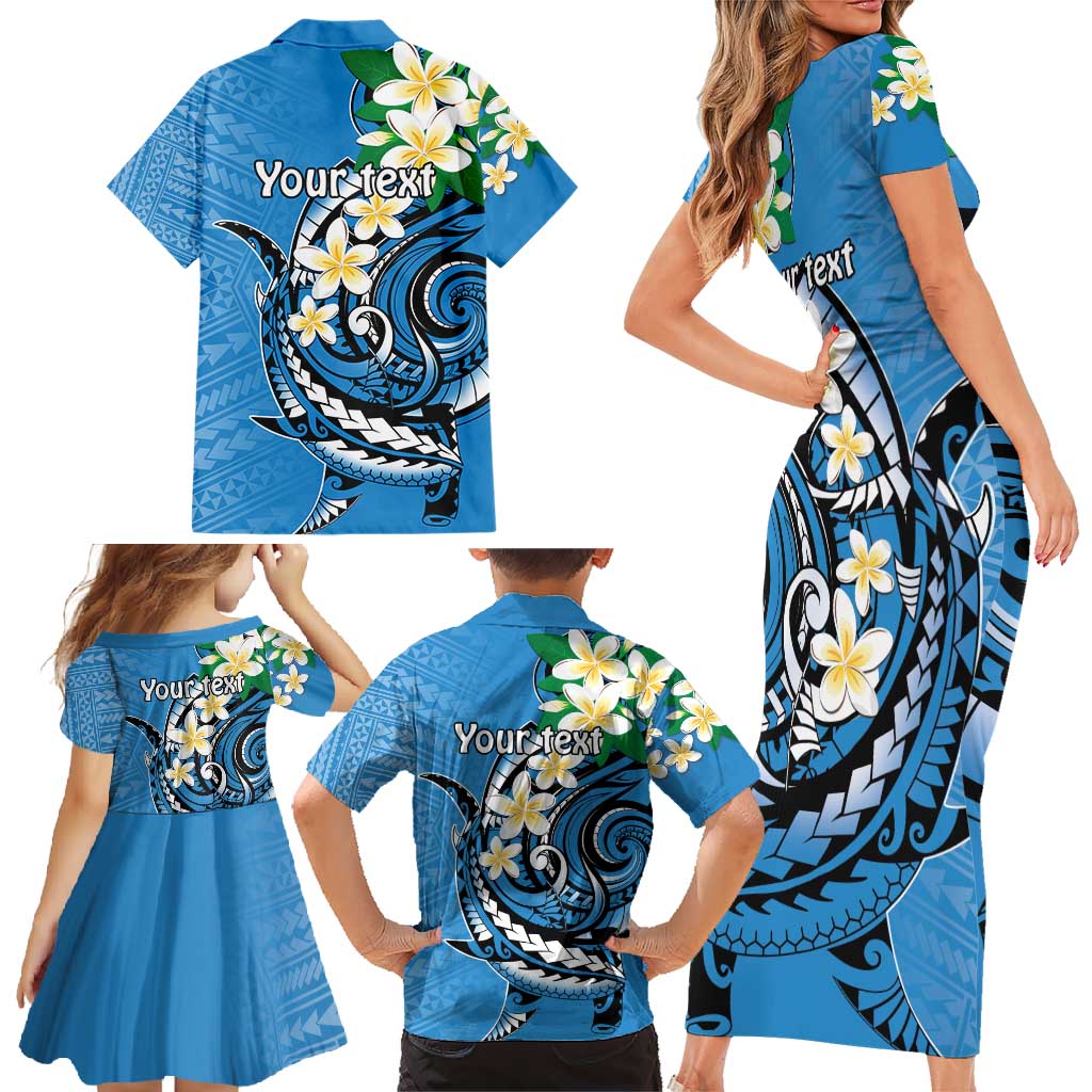 FSM Yap State Polynesian Shark Tattoo Personalised Family Matching Short Sleeve Bodycon Dress and Hawaiian Shirt