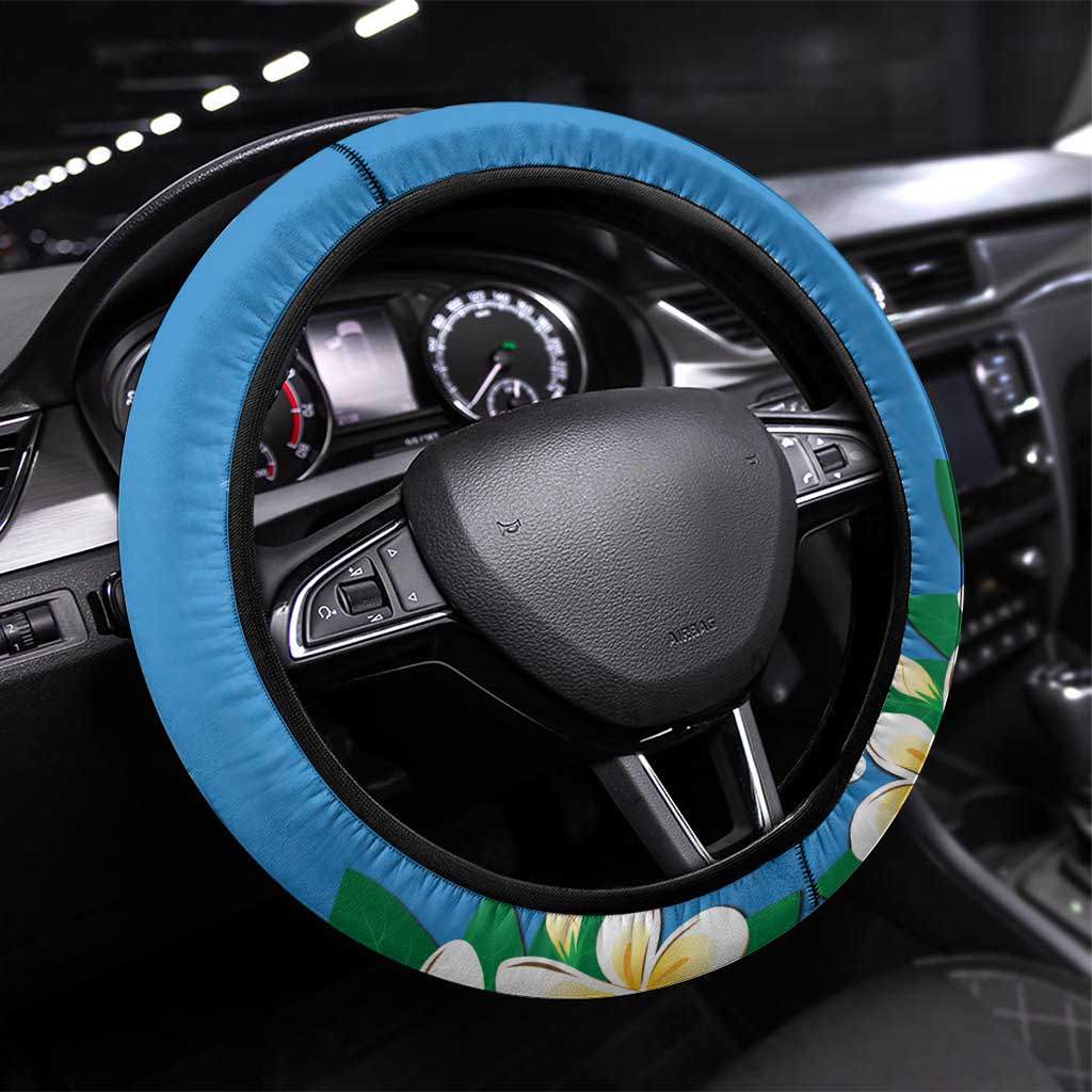FSM Yap State Polynesian Shark Tattoo Steering Wheel Cover LT9 Universal Fit Blue - Polynesian Pride