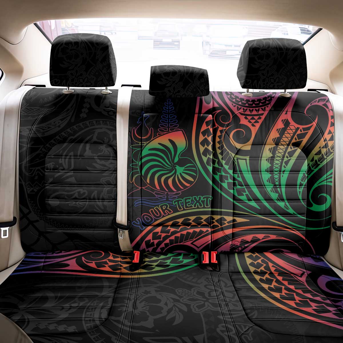New Caledonia Polynesian Tatoo Personalised Back Car Seat Cover LT9 - Polynesian Pride