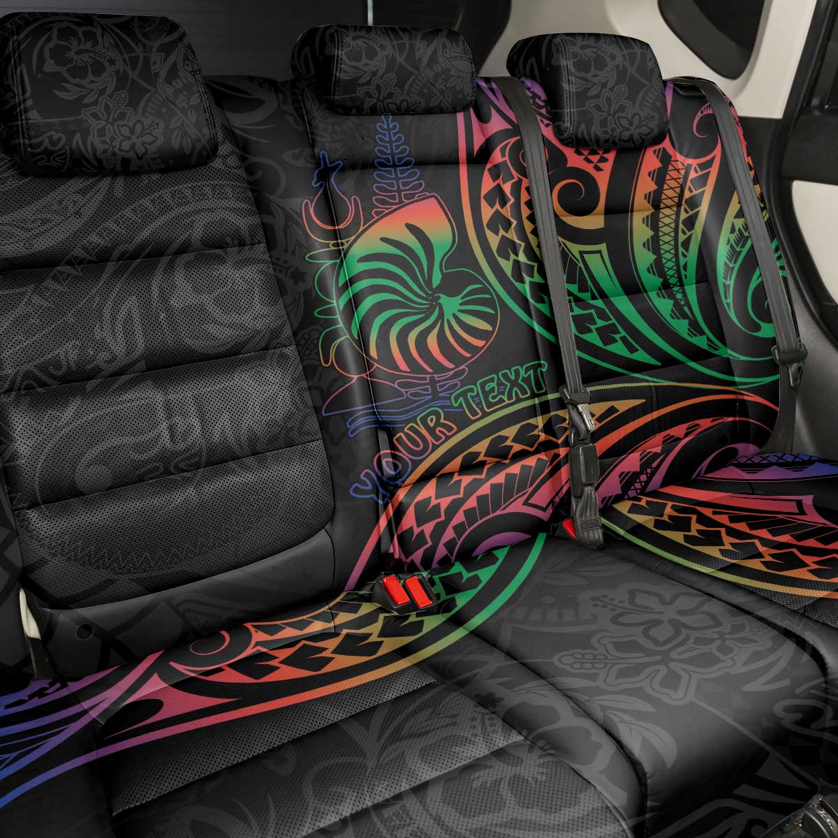 New Caledonia Polynesian Tatoo Personalised Back Car Seat Cover LT9 - Polynesian Pride