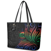 New Caledonia Polynesian Tatoo Personalised Leather Tote Bag