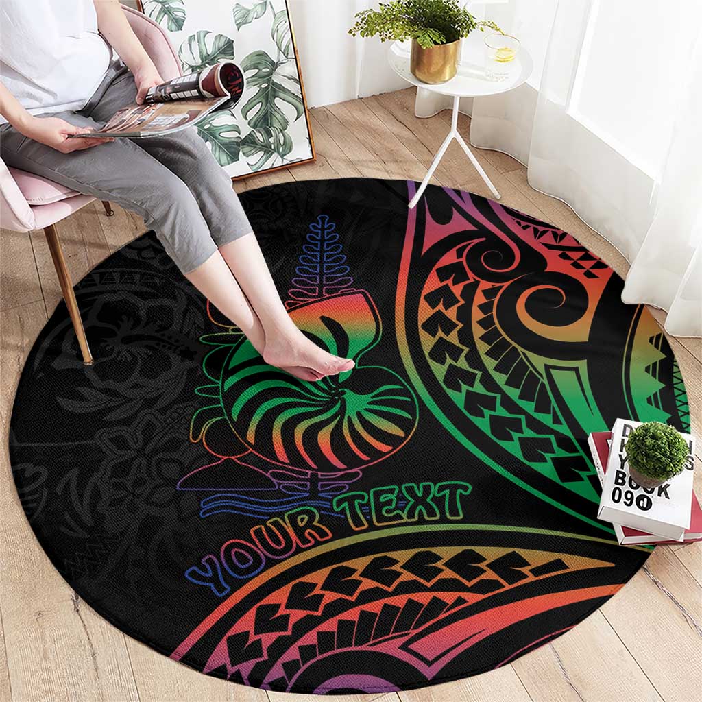 New Caledonia Polynesian Tatoo Personalised Round Carpet LT9 - Polynesian Pride