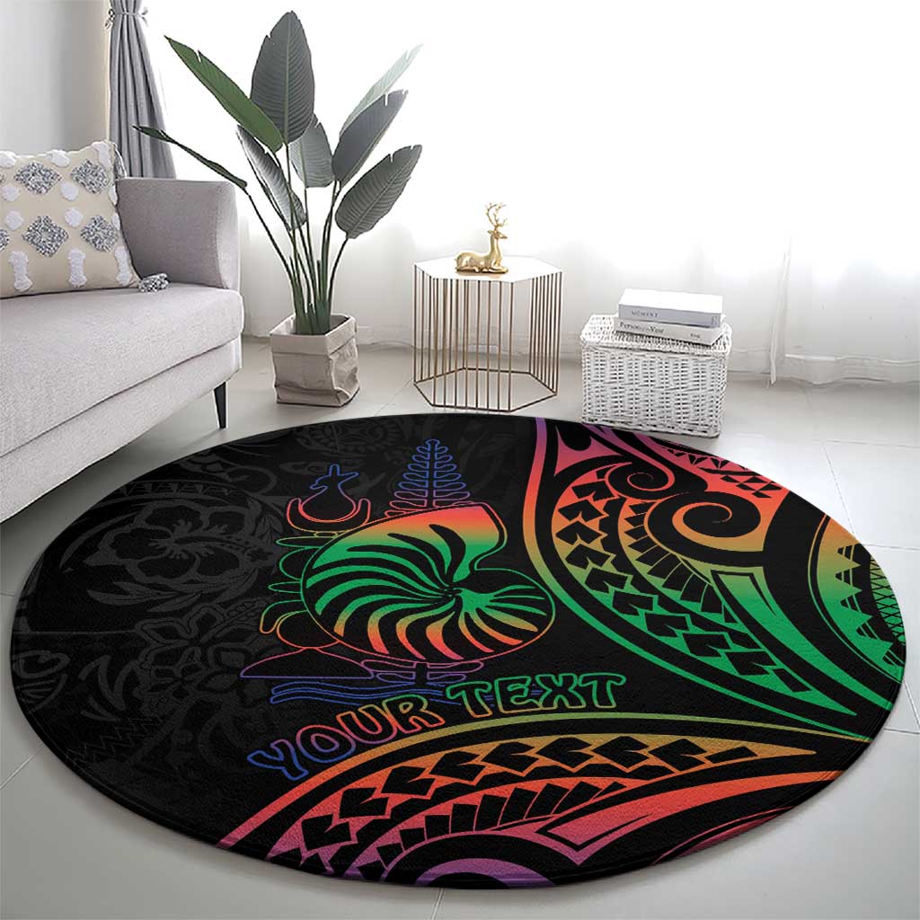 New Caledonia Polynesian Tatoo Personalised Round Carpet LT9 - Polynesian Pride