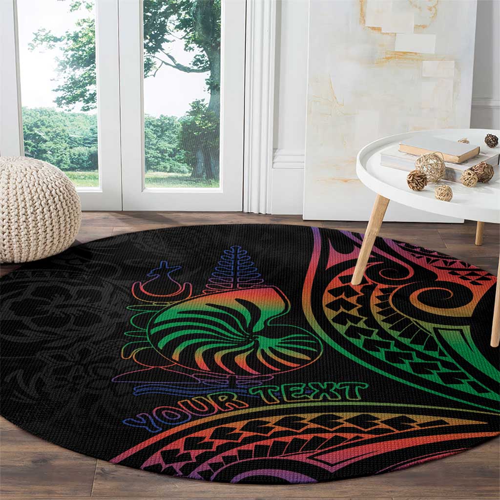 New Caledonia Polynesian Tatoo Personalised Round Carpet LT9 - Polynesian Pride
