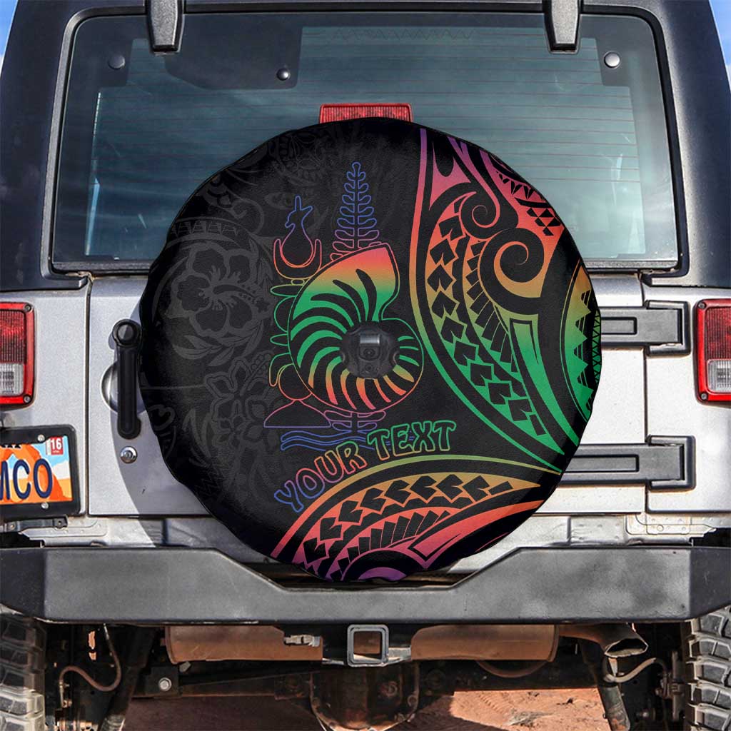 New Caledonia Polynesian Tatoo Personalised Spare Tire Cover LT9 Black - Polynesian Pride