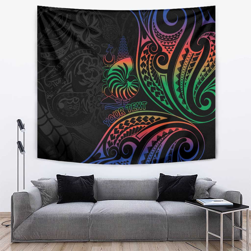 New Caledonia Polynesian Tatoo Personalised Tapestry LT9 Black - Polynesian Pride