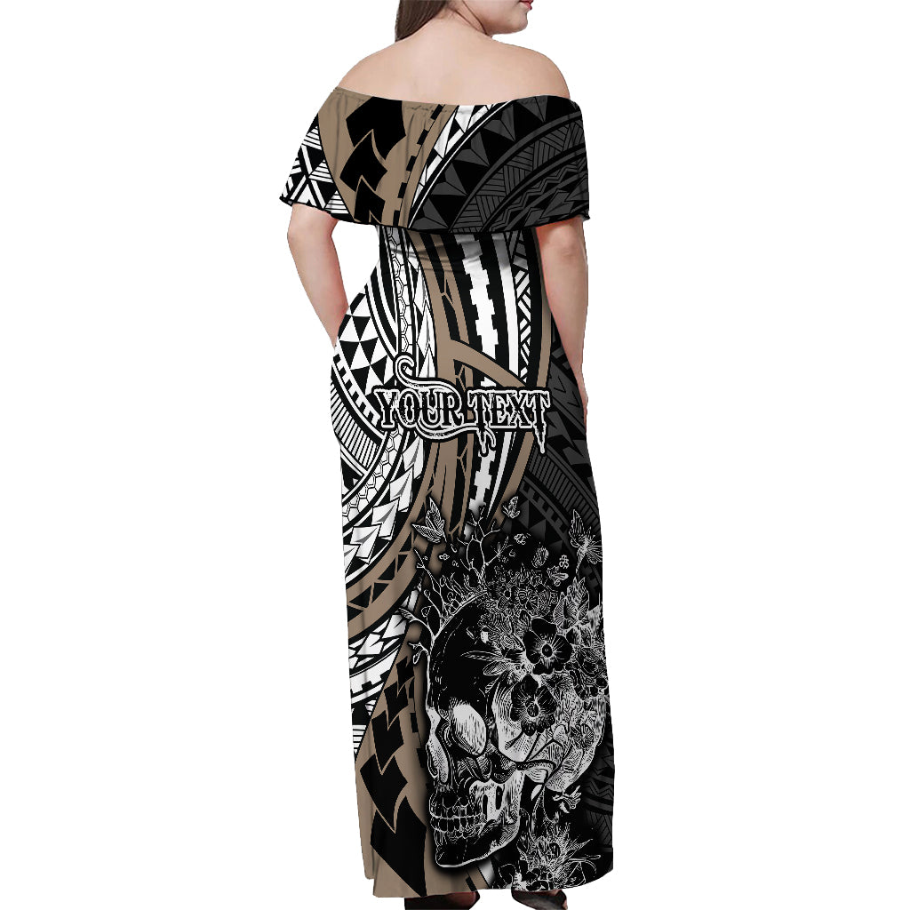 personalised-polynesia-skull-off-shoulder-maxi-dress-tattoo-in-the-style-of-maori-with-marine-life-gold